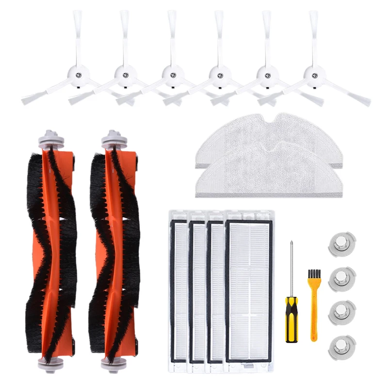 Comprar 20 piezas Xiaom Roborock accesorios de robot aspirador partes cepillo principal cepillo lateral Filtro de tanque de agua tornillo de Peine paño de fregona
