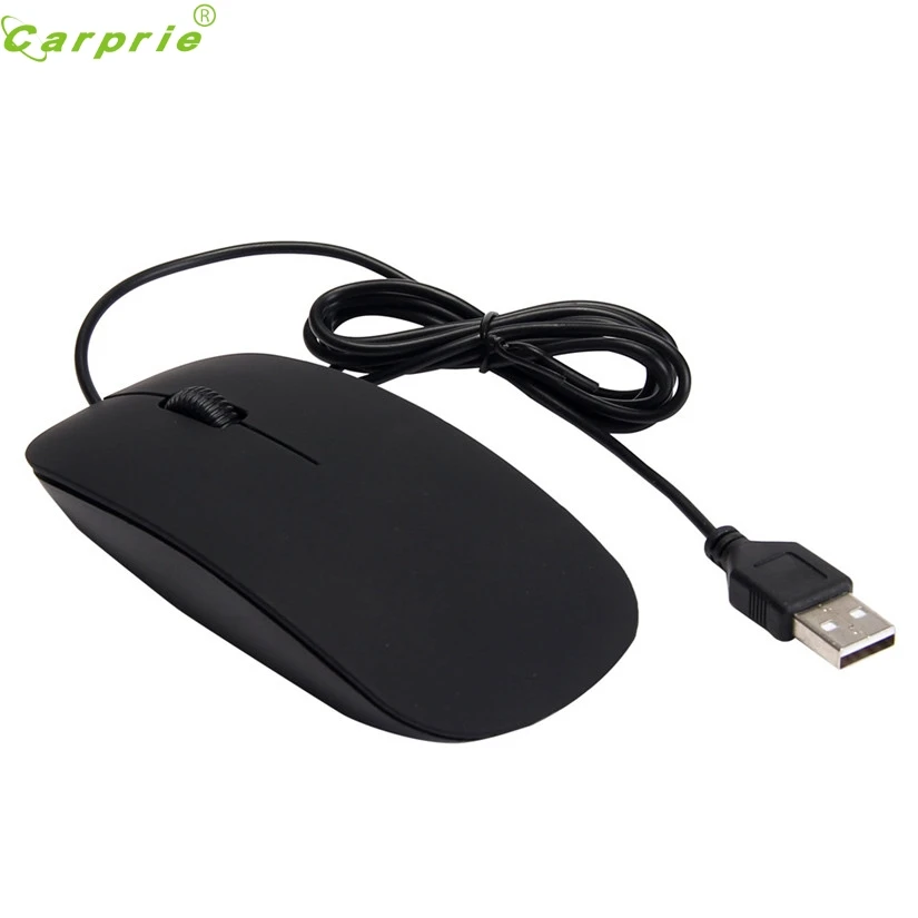 

CARPRIE Newest 1200dpi Wired Optical Mouse Ultra Slim High Quality Mice USB for PC Laptop Black White Gaming Mouse #A