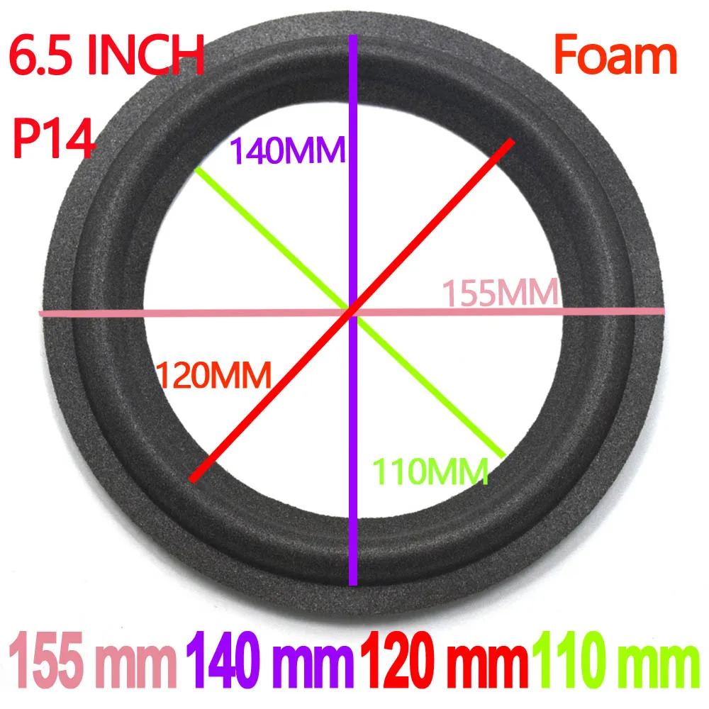2 шт кольцо из вспененного материала для динамика ремонт 6," дюймовая подвеска объемное складное кольцо полный диапазон НЧ динамик Замена(155x140x120x110