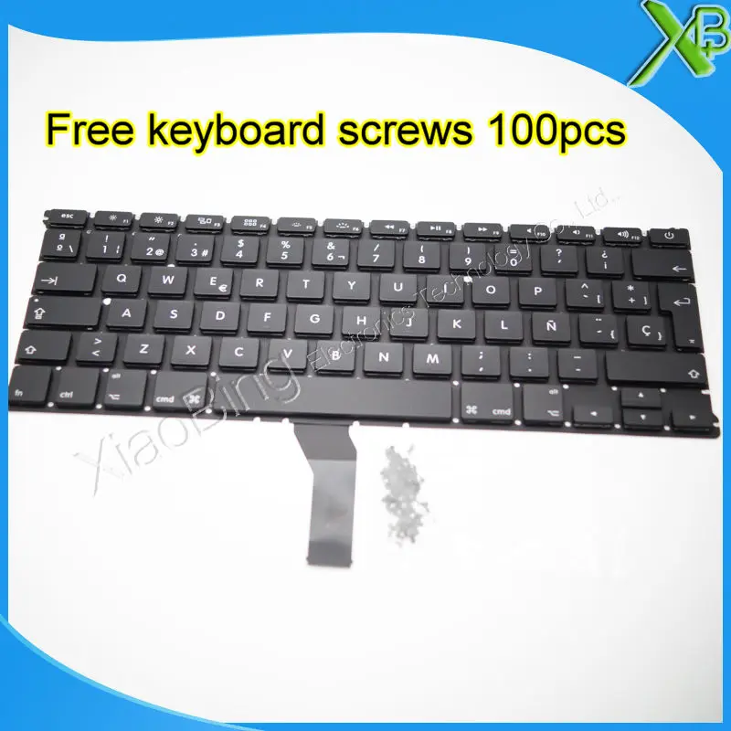 Совершенно новая испанская клавиатура SP + винты для клавиатуры 100 MacBook Air 13 3 дюйма