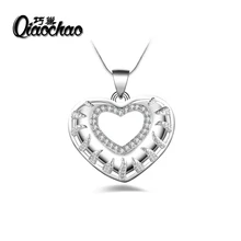 2017 New Arrival Luxury 925 Silver Love Heart Pendant Necklace for Women Wedding Fine Jewelry R120