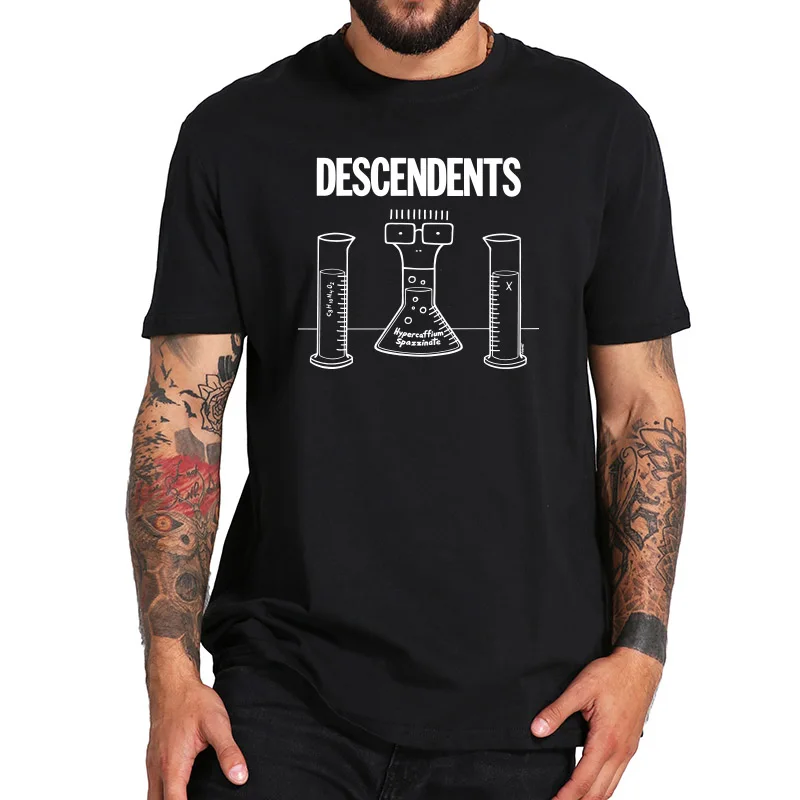 

EU Size 100% Cotton T Shirt Descendents Men's Hypercaffium Spazzinate Punk Rock Band Cartoon Tshirt Soft Breathable Tops