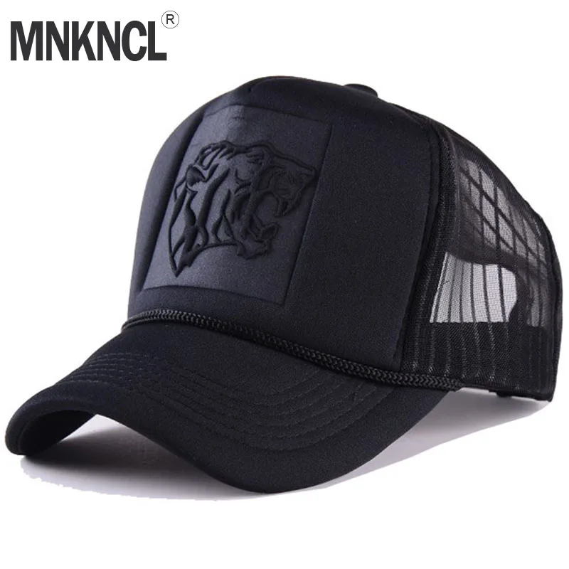 

MNKNCL 2018 New Hip Hop Tiger Skeleton Print Curved Baseball Caps Summer Mesh Snapback Hats For Women Men casquette Trucker Cap