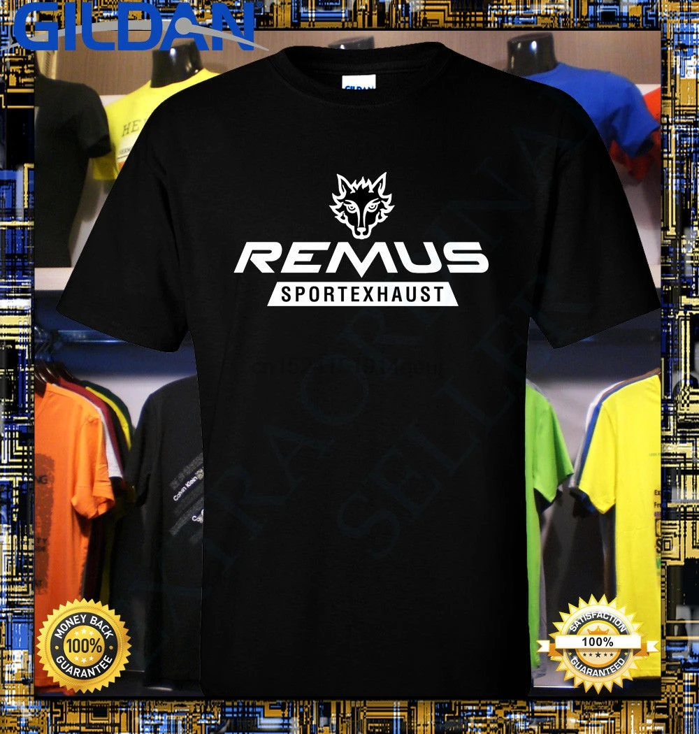 

NEW REMUS SPORTEXHAUST AUTOMATIVE SPONSOR DECALS LOGO GILDAN T SHIRT S-2XL