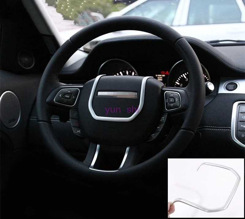 ABS Chrome Car Steering Wheel Sequins Frame Decoration Stickers Covers Car-styling For 2012-2017 Range Rover Evoque Accessories