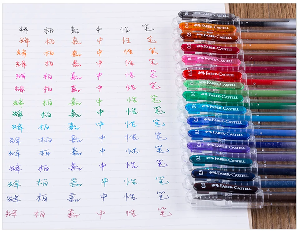 12 шт гелевая ручка Faber Castell True Gel 0,5 мм с Twinball для супер гладкого письма, предотвращает утечку чернил