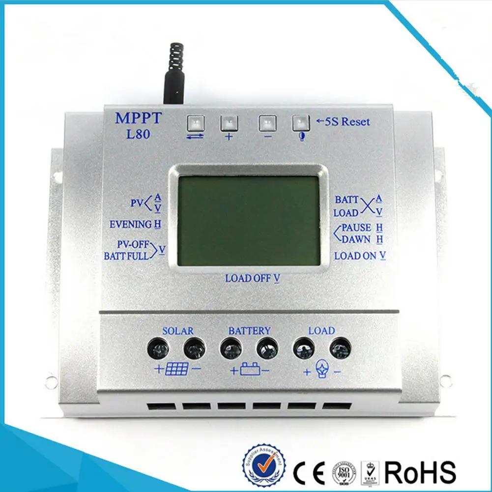 

LumiParty 80A 12V 24V MPPT Solar Charge Controller LCD Display Solar Regulator