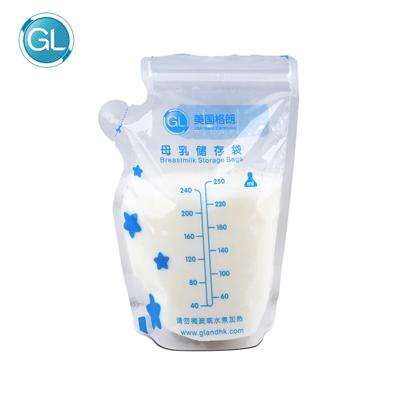 

40PCS Baby Feeding Breast Milk Storage Bags Disposable Double Sealing Breastmilk Storage Bag Freezer Bags Make Name Date 250ml