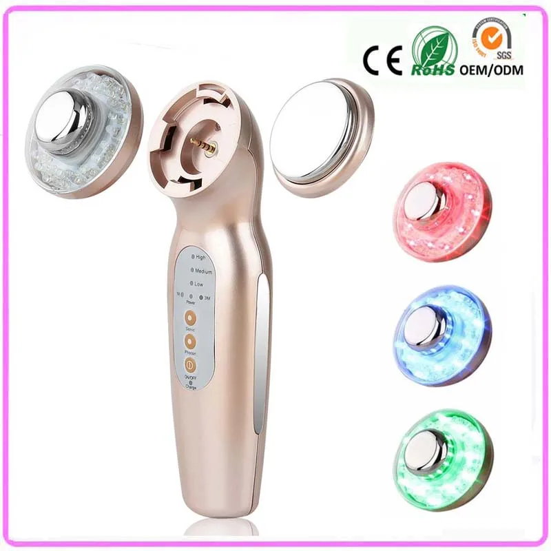 

Rechargeable 1mhz & 3mhz Ultrasound Galvanic Photon Led Light Therapy Skin Pores Cleaner Fat Burn Face Body Beauty Machine