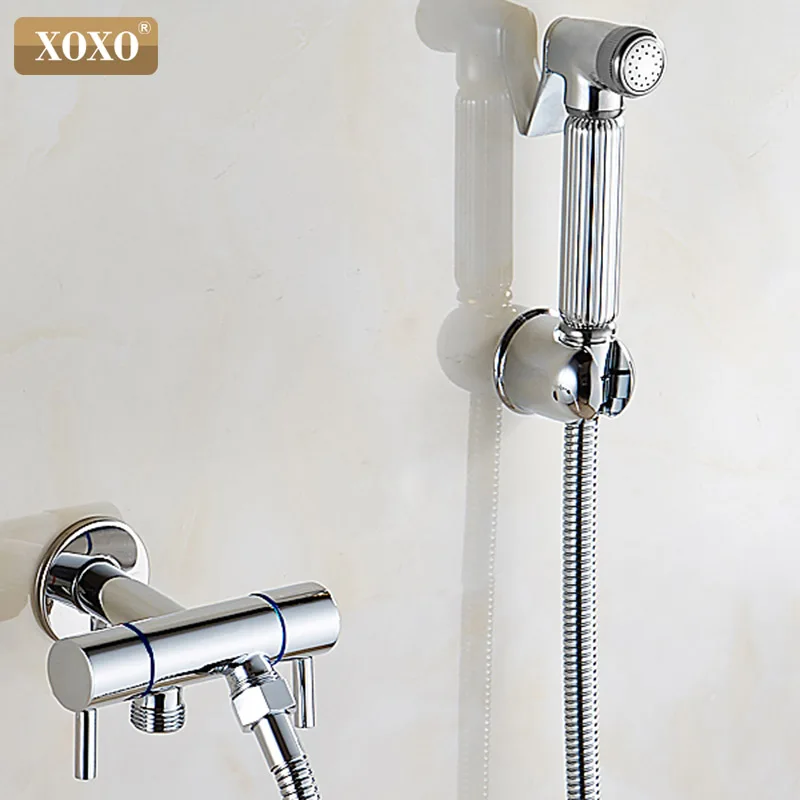 XOXO Bidet Faucets Wall Brass Cold Water Toilet Corner Valve Handheld Hygienic Shower Head Wash Car Pet Sprayer Airbrush Tap