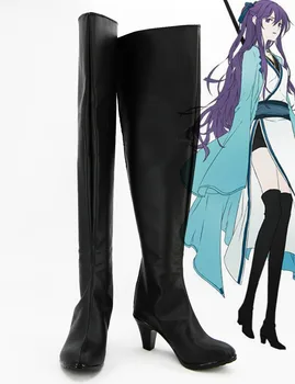 

Custom Made Japanese Anime Black Vocaloid Mo QingXian High Heel Cosplay Shoes Long Boots For Christmas Halloween Party Birthday