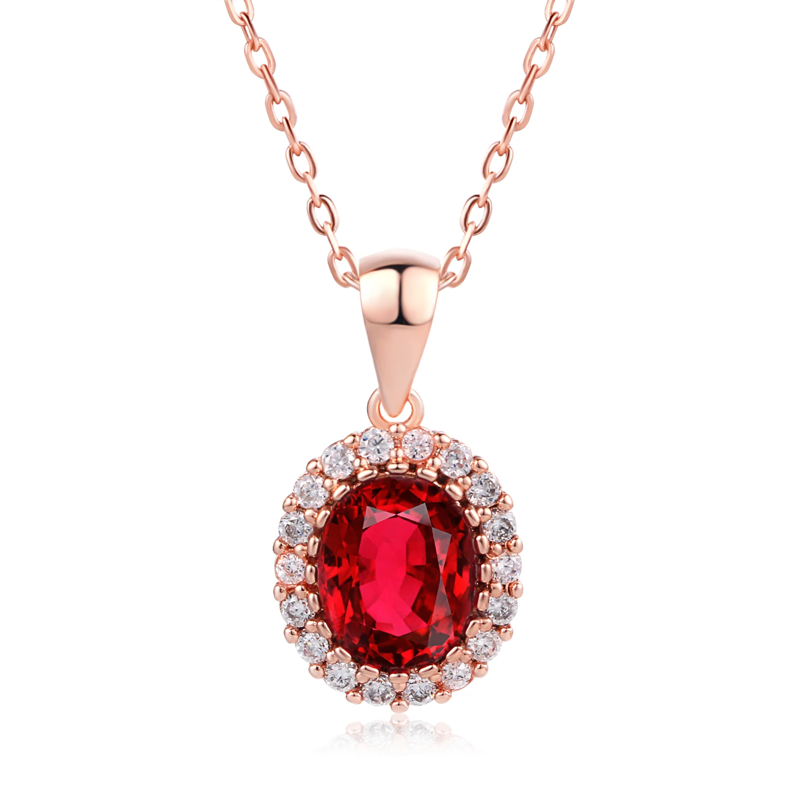 Элегантное розовое золото цвет красный кристалл кулон ожерелье для женщин ювелирные изделия австрийский кристалл Модные ювелирные изделия Рождественский подарок N308 - Окраска металла: rose gold red