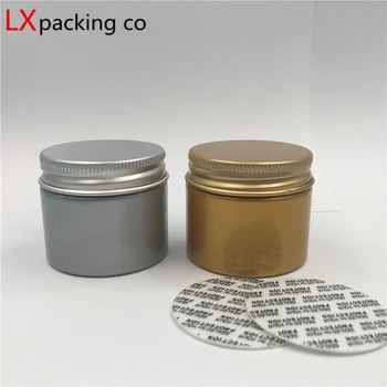 

100 pcs Free Shipping 30 40 50 80 g Gold Silver Plastic Empty Jar bottles Aluminum Lid Spice Cream Candy Container Bank