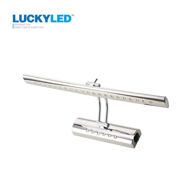 Kaufen LUCKYLED 7W led spiegel licht mit schalter wand montiert bad lampe AC110 220 V edelstahl 40CM indoor wand lampe