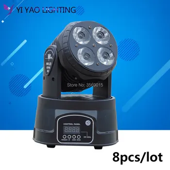 

8pcs/lot 4x20w LED Moving Head light/ Mini wash light/RGBW 4in1 disco dj lights