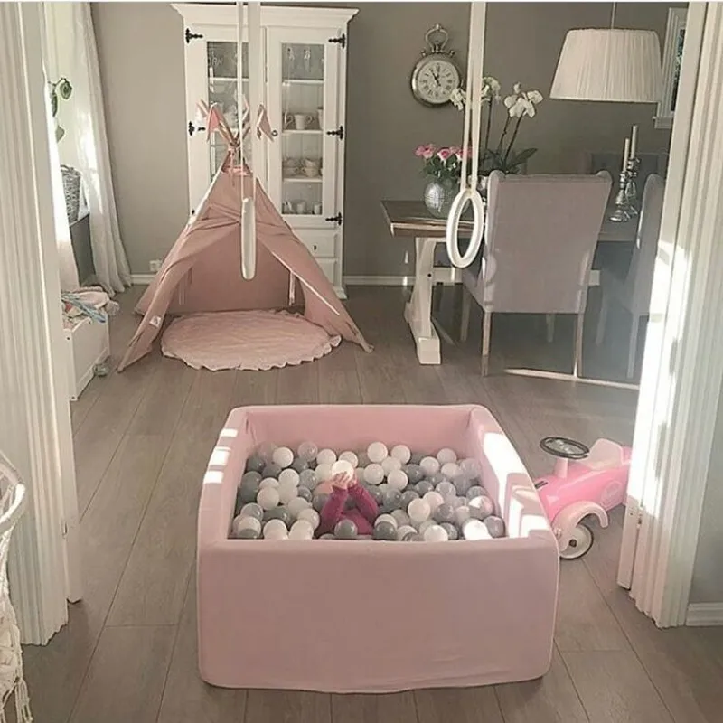  Baby Ocean Ball Pool Fencing Tent Grey Pink Blue Square Dry Pool Pit Play Game Tent For Children Bi