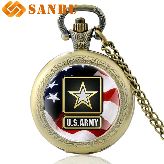 Classic Fashion American Flag Jewelry Vintage Bronze United States Army Quartz P Classic Fashion American Flag Jewelry Vintage Bronze United States Army Quartz P
