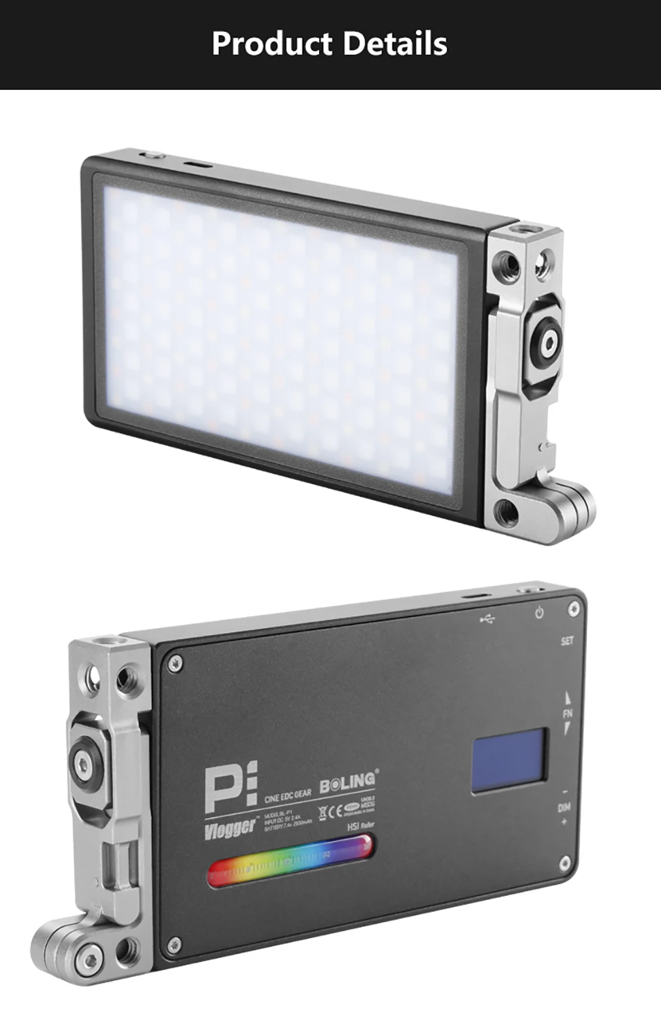 Boling BL-P1 RGB Полноцветный Светодиодный светильник для видеосъемки светильник ing 2500 K-8500 K с регулируемой яркостью для камеры Canon Nikon sony DSLR