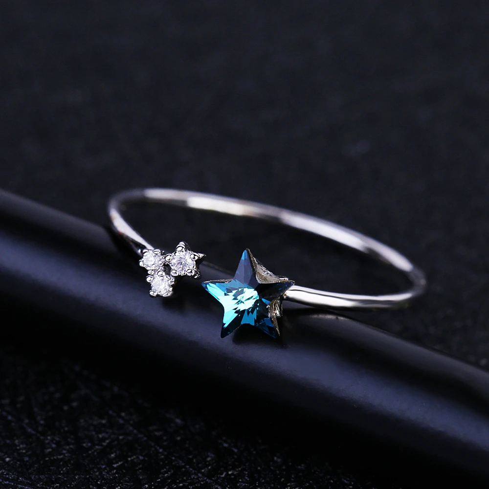 MIGGA SWA Элемент синяя кристаллическая звезда кольцо Регулируемый Открытый CZ Циркон для женщин подарок для девочек