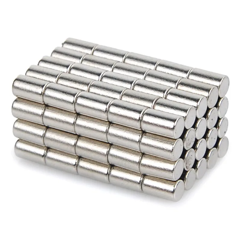 3 x 4.8mm Cylindrical NdFeB Silver (100PCS)in