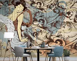 Японский стиль красоты древесных волокон древесины 3d росписи обоев papel де parede, гостиная спальня ТВ диван стены кухня ресторан бар