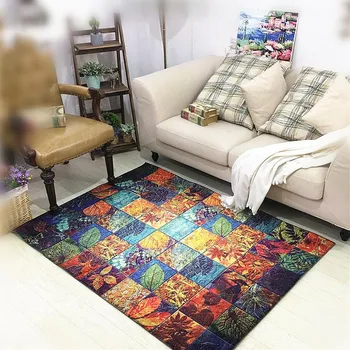 

Large size Carpet Retro Plants Abstract Art Wild Parlor Mat Bedside Rug Resistant Filbert Customzable 3D Carpet for Living Room
