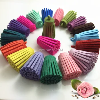 

100Pcs 28mm Mixed Suede Leather Tassel For Key Chains/ Cellphone Plug Charms, Fiber Fringe Tassel For Bags,Purse Pendants Charms