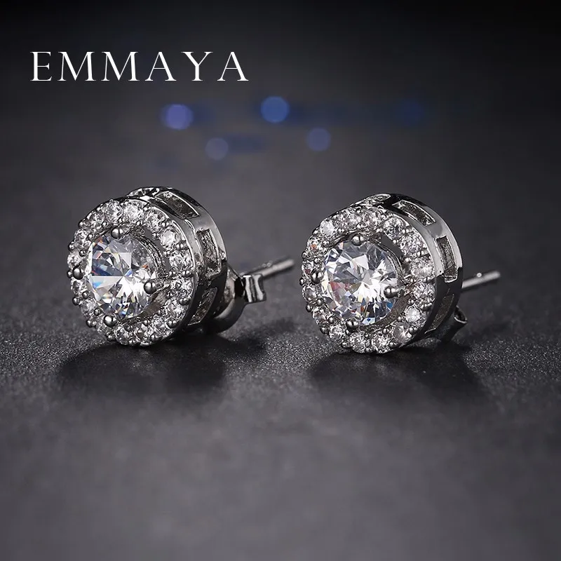 Emmaya, модные серьги-гвоздики с кристаллами CZ белого/розового золота, ювелирные изделия для женщин, Букле д 'Орель