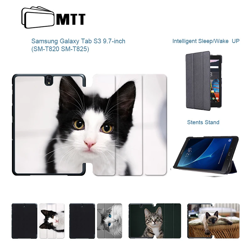 

Cute Pet Cats Tablet case For Samsung Galaxy Tab S3 9.7 Ultra-thin PU Leather Tablet Cover For Samsung Tab S3 SM-T820 T825 T829