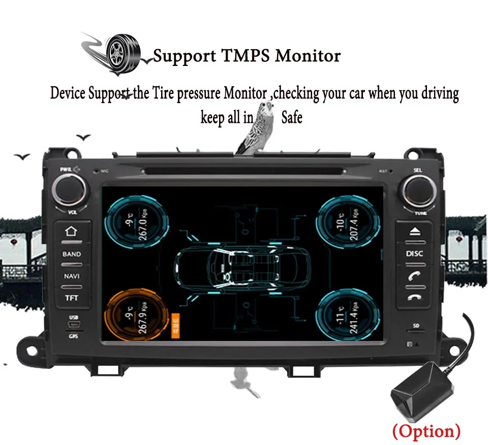 Best Octa Core 8" HD Touch screen Android 9.0 Car GPS Navigation 1080P Video Car DVD Player for Toyota Sienna 2010-2018 Tape Recorder 17