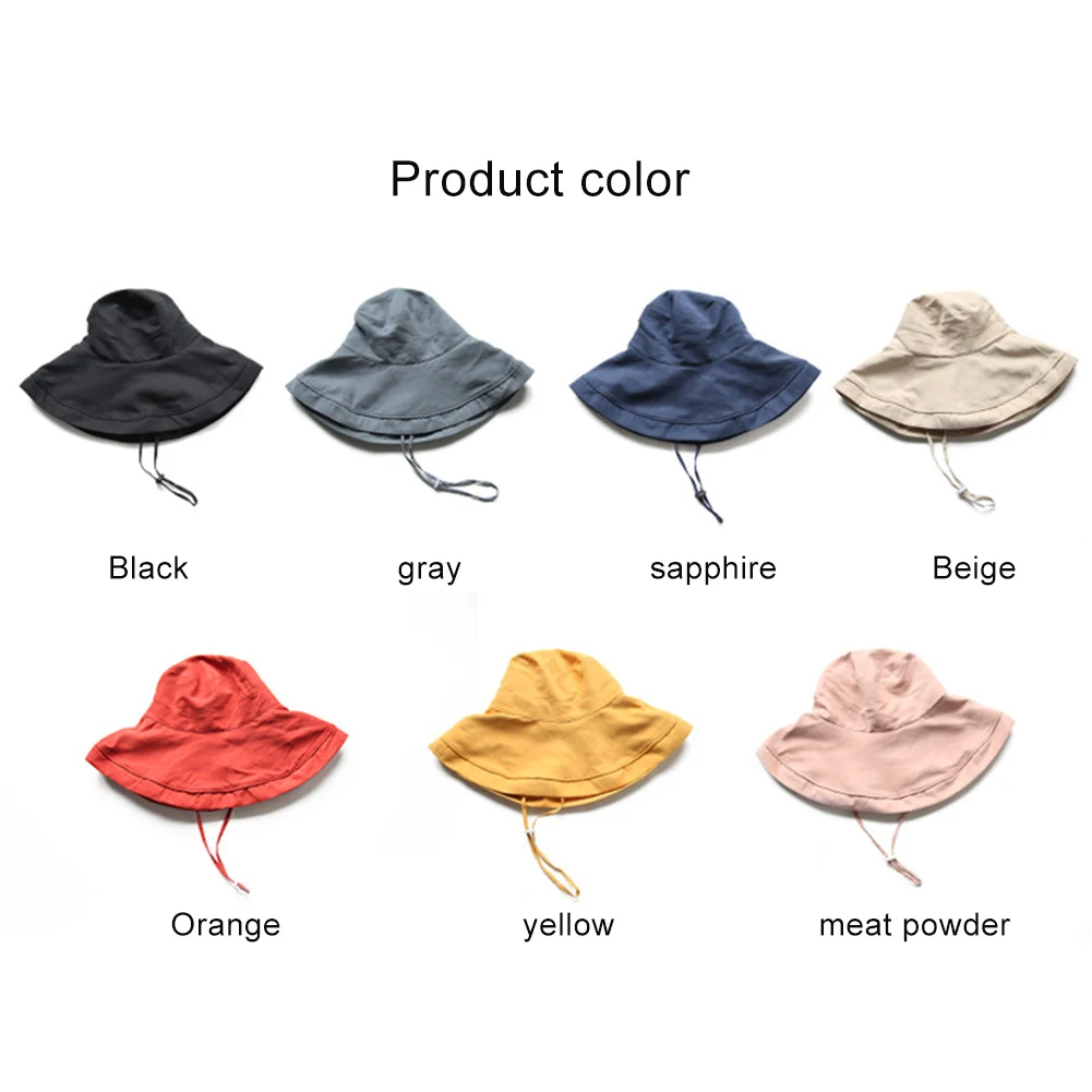 

Sunhat Women Summer Beach Wide Brim Sunscreen Outdoor Travel Hat Rolled Double-sided Fisherman Hat FH99