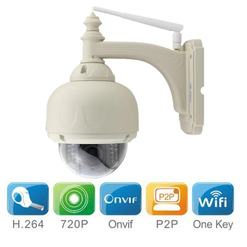 Waterproof Outdoor Pan/Tilt Wireless Wifi IR Cut Night Vision Motion Detection Dome CCTV Security Internet IP Camera | Безопасность и