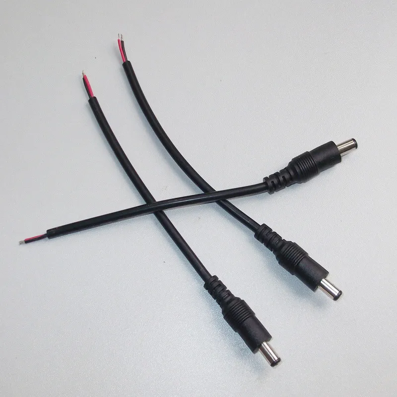 500PCS DC Cable Male Jack Plug LED Power Wire Line Cord Lead Fly