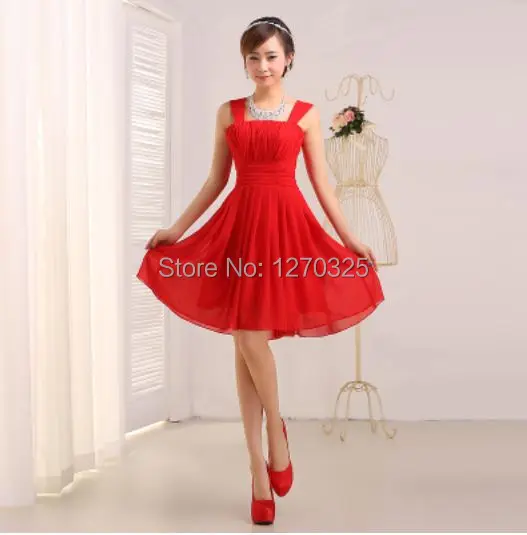 Лидер продаж шифоновое платье brautjungfernkleid зеленое красное синее Короткое женское