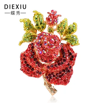 

EuEuropean and American jewelry exquisite high-end extra large rhinestone rose bride brooch jewelry