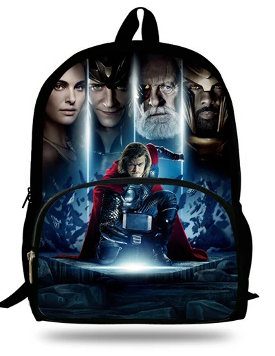 16-дюймовый шпилька Тор школьная сумка для мальчиков рюкзак для детей и других супергероев, с принтами персонажей из мультфильмов детский школьный рюкзак с Тор принт мочила - Цвет: Коричневый