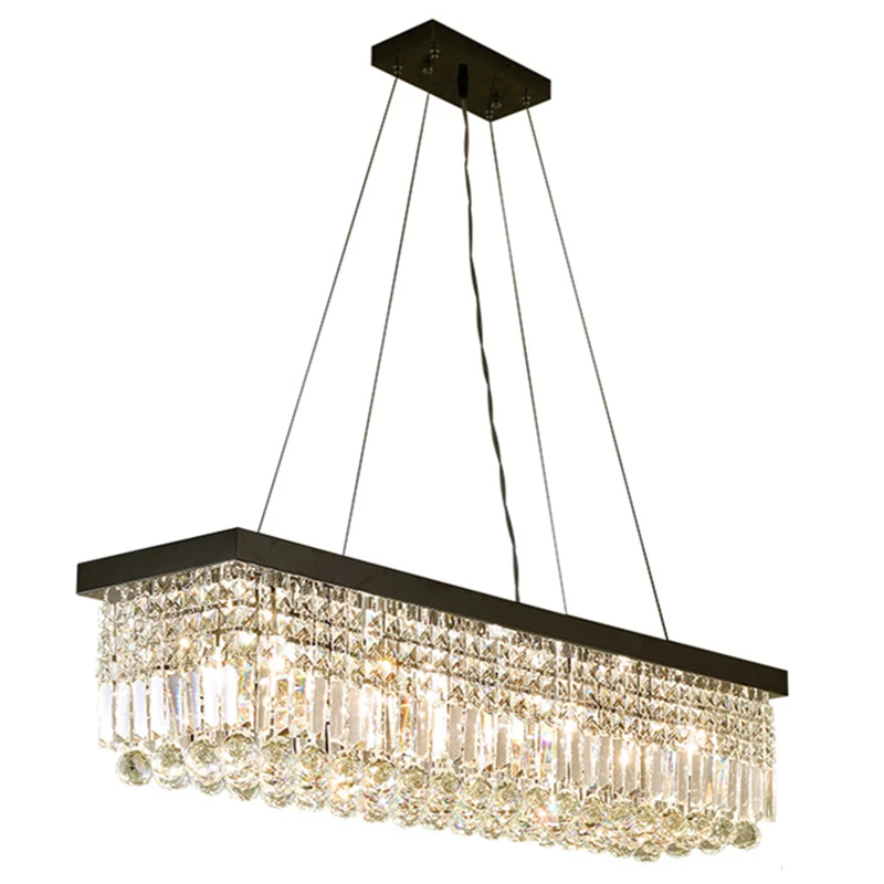 Us 168 26 53 Off Modern Crystal Chandelier Light Rectangular Led Living Room Chandeliers Bar Ceiling Pendant Lighting Fixtures In