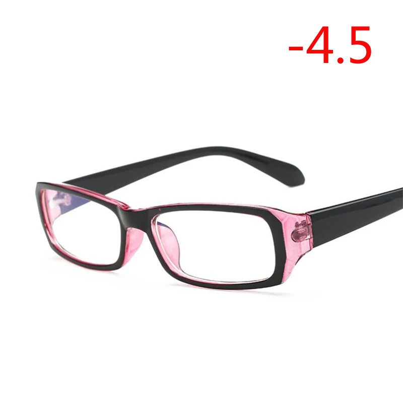 1,0-1,5-2,0 до-6,0 простая красная и синяя оправа готовая близорукость очки женские мужские короткие очки оправа с градусом - Цвет оправы: Myopia 450