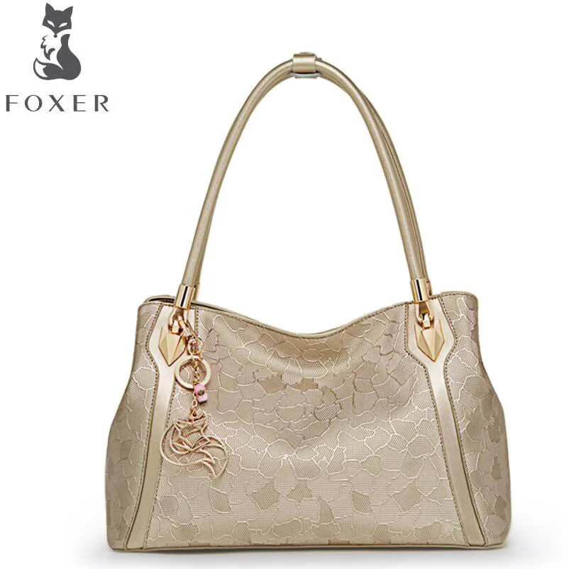 FOXER 2017 new brand women leather bag fashion women leather handbags shoulder bag quality cowhide bag