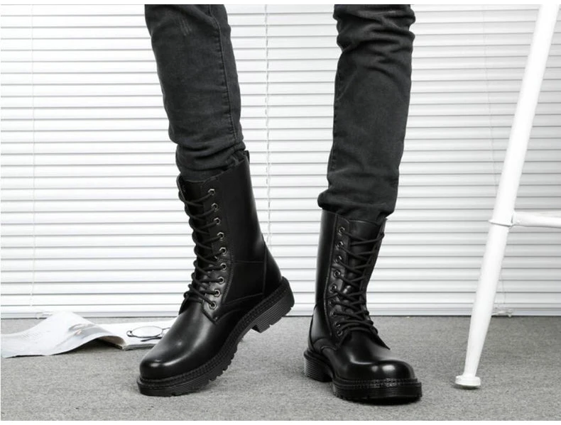 Men's Boots' Mens Mid-calf Winter Boots Men Waterproof Lace-up Military Boots' Men Tactical Boots Army Desert Boot Plus Size 45  (2)