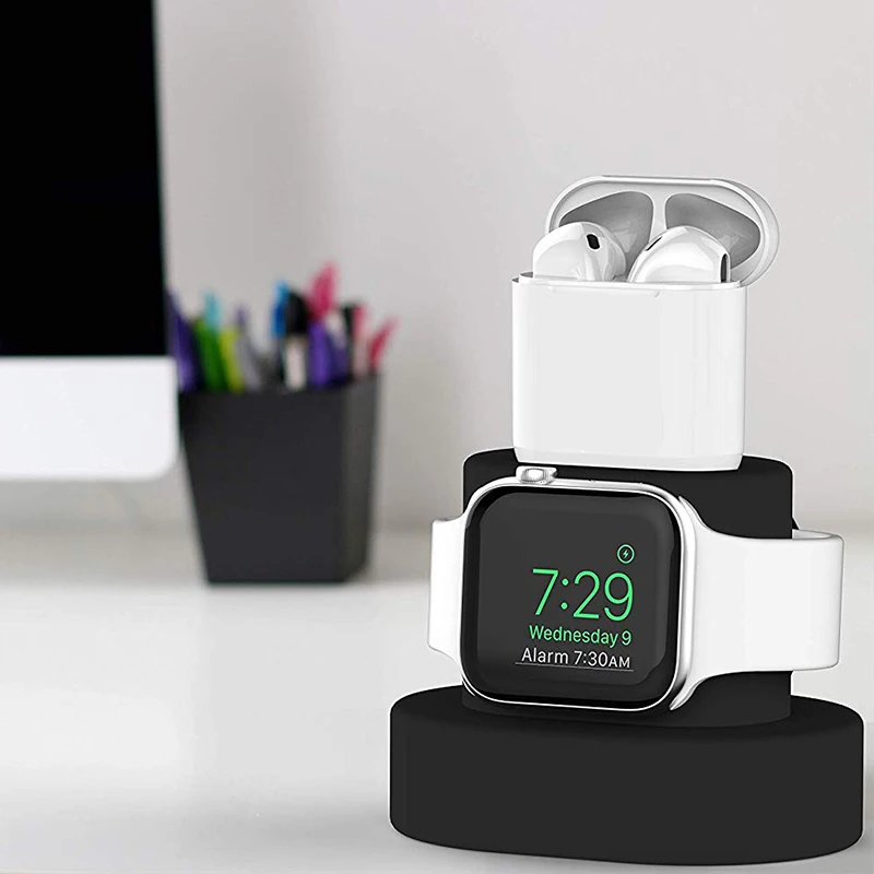 Силиконовый держатель Fivetech 2 в 1 для Apple Watch/Airpods зарядная подставка Watch серии 4/2/1