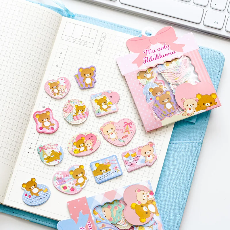 60 шт./упак. Kawaii Rilakkuma наклейки Мини альбом для стикеров бумага дневника сделай сам