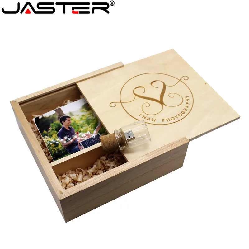 JASTER бесплатный логотип клиента фотоальбом деревянный USB+ коробка usb флэш-накопитель карта памяти Флешка 8 ГБ 16 ГБ 32 ГБ 64 Гб Размер: 180*180*60 мм