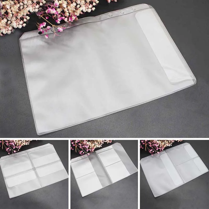 us 11 75 50 off transparent books cover 10 sheets 6 hole binder cover notebook organizer scrapbooking pvc spiral diary planner book protector in binder cover sheets