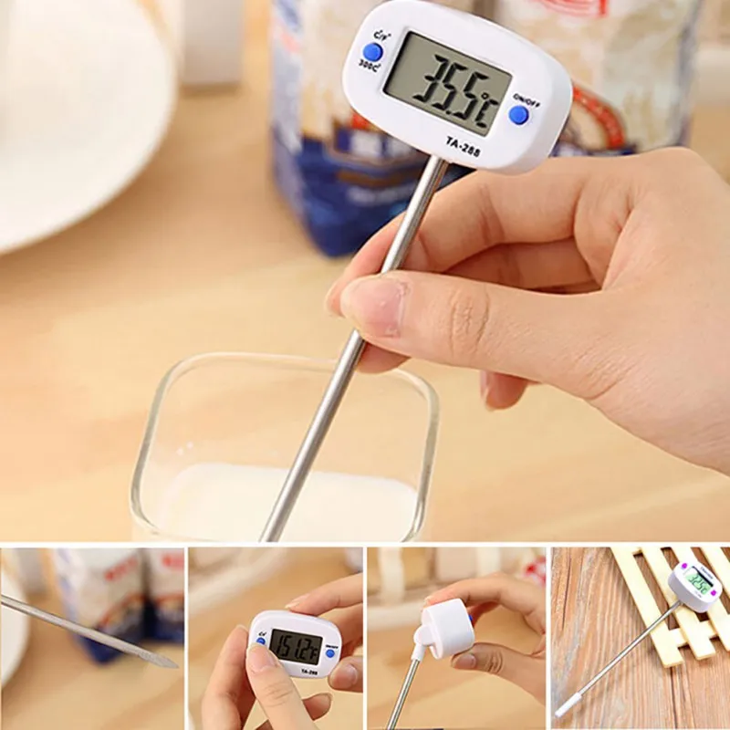 Kitchen Thermometer Oven Milk Water Oil Cooking Electronic Probe