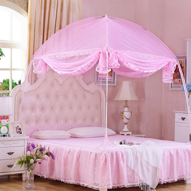 Three Open The Door Mongolia Mosquito Net Encryption Queen Size Three Open The Door Mongolia Mosquito Net Encryption Queen Size Canopy Bed Pink Princess