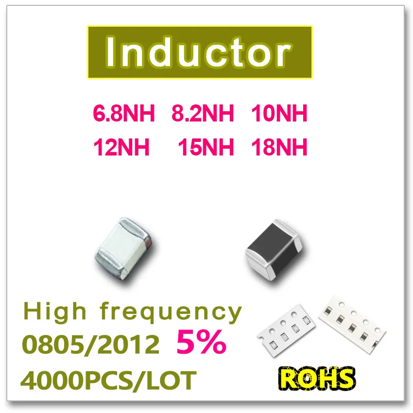 

JASNPROSMA 0805 2012 4000 шт. SMD многослойный высокочастотный индуктор 5% 6.8NH 8.2NH 10NH 12NH 15NH 18NH новый высококачественный