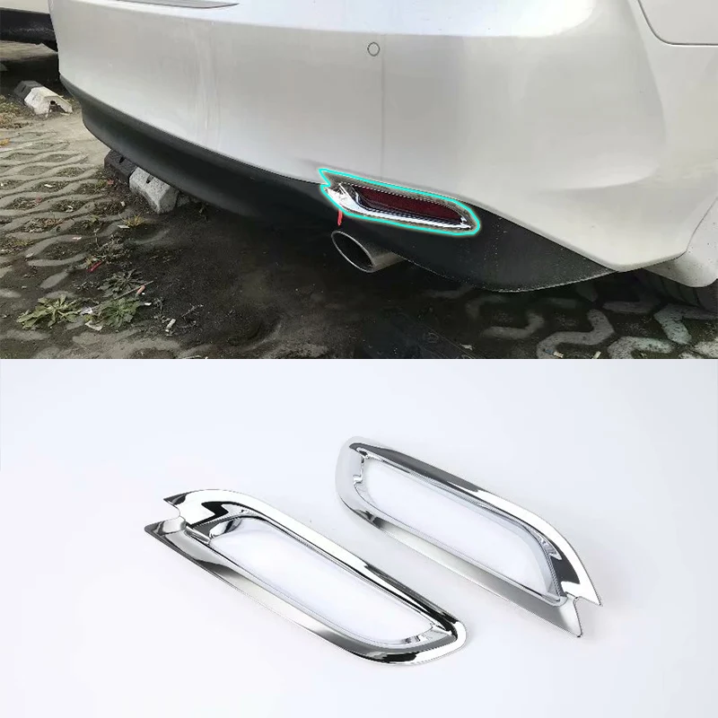 

For Sport Mode! Car Accessories ABS Chrome Rear Fog Light Fog Lamp Cover Trim 2pcs For Toyota Camry 2018 Car Styling
