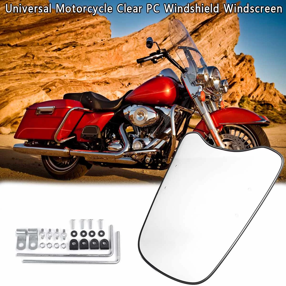 Cena 2mm 3mm gruby uniwersalny motocykl wiatr zimny deflektor przezroczysty PC płyta skuter szyby przedniej szyby wiatr Deflect