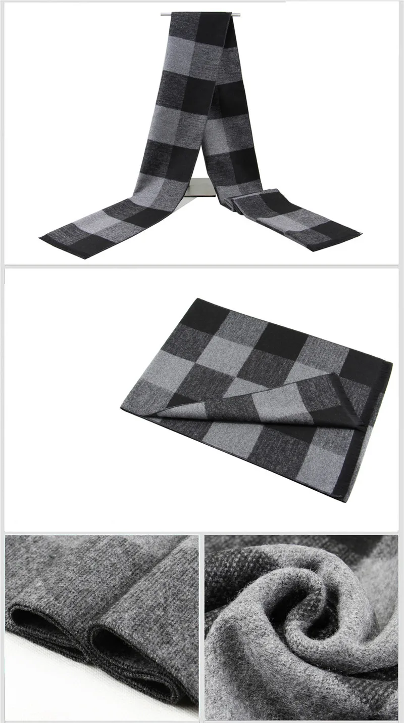 Luxury Brand Men's Winter Plaid Scarf warm women Cashmere shawls Scarves Casual Tassel Scarfs Man Business scarf pashmina male scarf